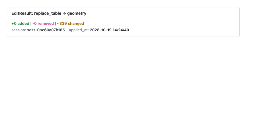 EditResult card for the simplify-geometry edit